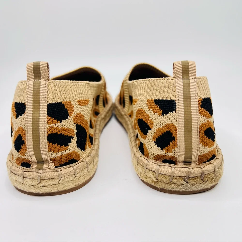 Deltas Hensley Leopard Print Flyknit Espadrille Slip On Flats Shoes